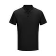 thumbnail image 5 of hoksml Men Business Casual Shirts Golf Ball Uniform Solid Color Collared Polo Shirt Fashion Casual Loose Button Lapel Short Sleeve Top, 5 of 9