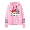 thumbnail image 1 of Bellella Chandail à Capuche pour Femmes Imprimé de Noël Manches Longues Décontracté Colorblock Rose G, 1 of 2