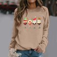 thumbnail image 2 of Fiaer Christmas Sweatshirts for Women Funny Graphic Crew Neck Xmas Tops Long Sleeve Plus Size Cozy Fall Pullover Khaki XXL, 2 of 4