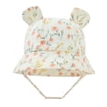 thumbnail image 4 of Lispipm Baby Toddler Bucket Hats Summer Outside Infants Sun Hat Cute Bear Ears Cartoon Caps Wide Brim Adjustable String Cap Brown 3-12 Months, 4 of 5