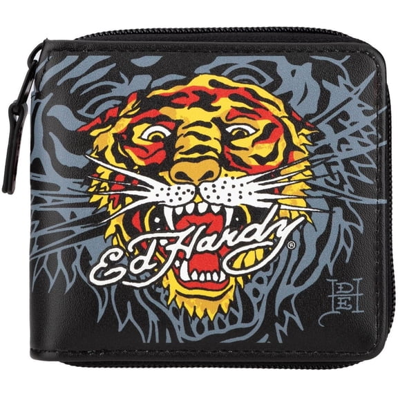 Ed Hardy Tiger Zip Around Pop Sritch Wallet - GW91679EHQA