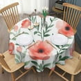 thumbnail image 3 of Pioneer Flower Floral Print Pattern Round Tablecloth 60"x60",Wrinkle Wipeable Table Cloth for Kitchen Dining Room Picnic Patio Party, 3 of 6
