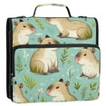 thumbnail image 5 of 3 Ring Zipper Binder with Shoulder Strap Waterproof Trapper Keeper 2 Inch D-Ring 500 Sheets Capacity Cute Capybara and Leaf, 5 of 8