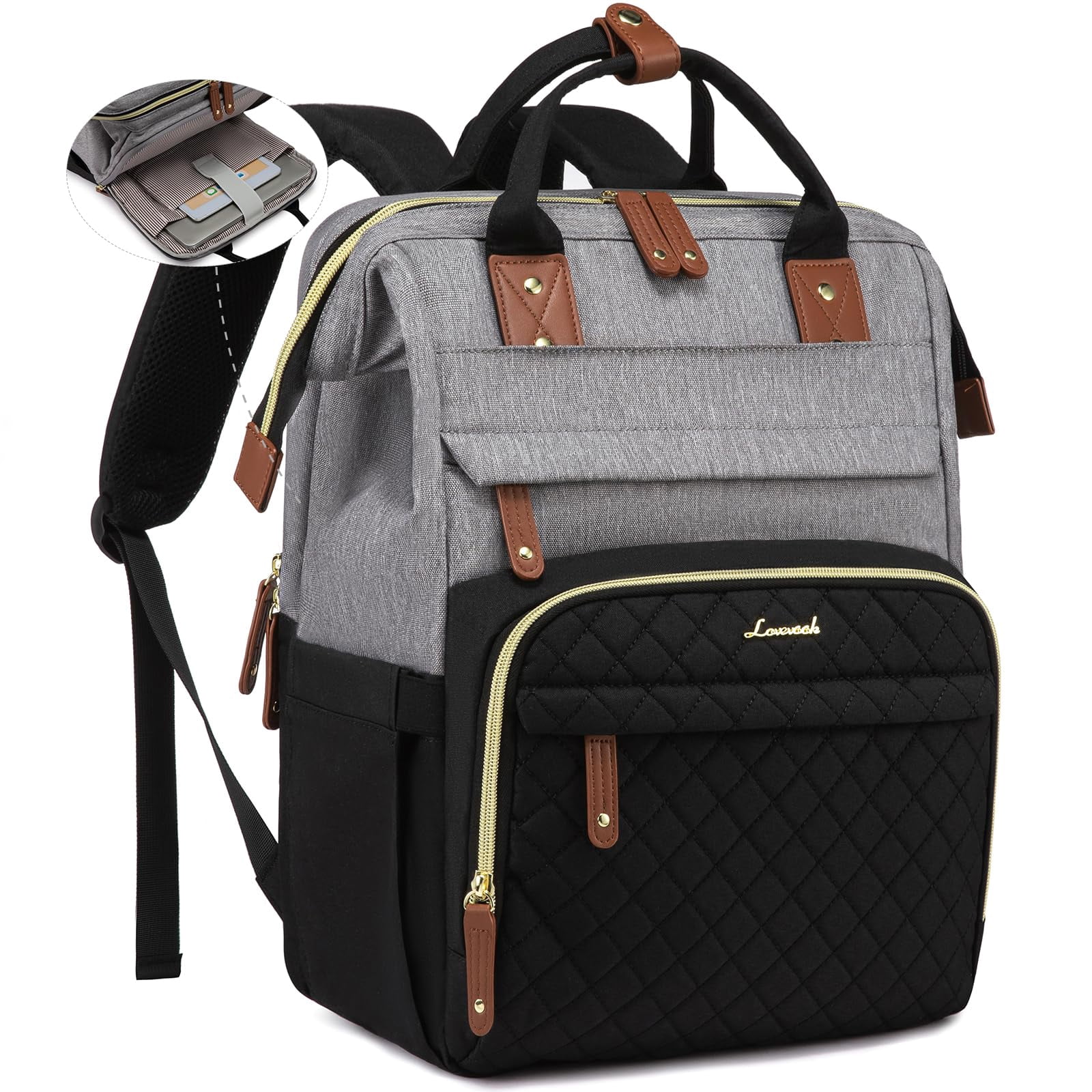 Women's Laptop Backpack For Work & College - 30L Waterproof Business Backpack With USB Port, TSA Design | Fits 16" Laptop, Multiple Compartments, Luggage Strap