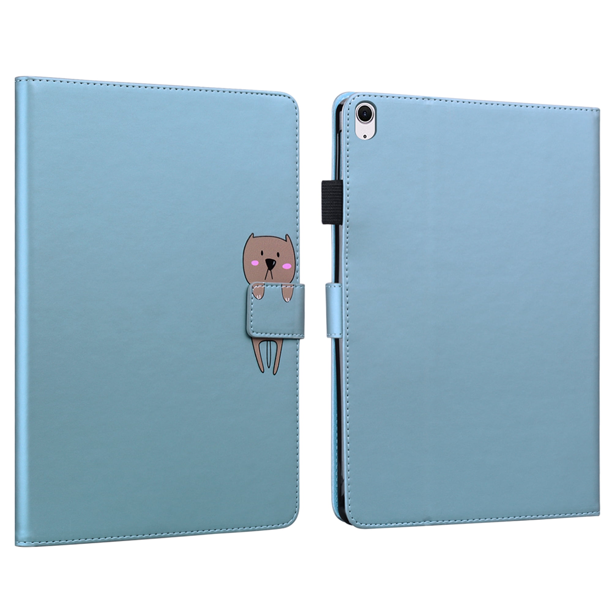 Dteck Folio Case for iPad Air 13-inch (M3/M2) 2025/2024, Multi-Angle Viewing Protective Stand Cover with Pencil Holder & Card Holder,Blue
