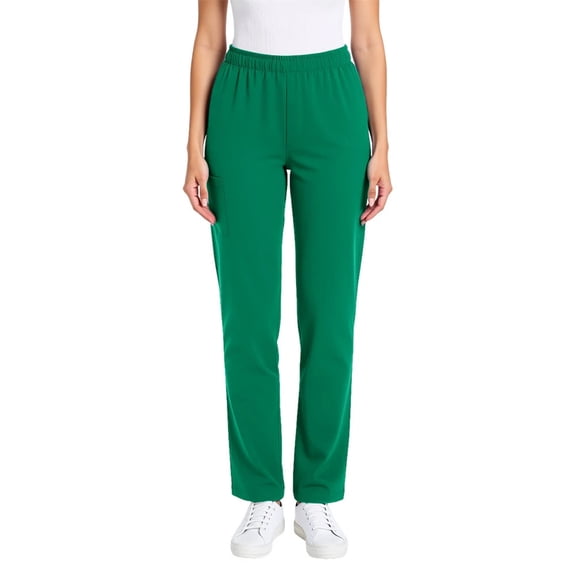 Ovbmpzd Women's Green Pants Straight Leg Nursing Pull On Scrub Pants Solid Color Pull On Elastic Waist Nursing Uniform for Women L