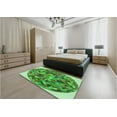thumbnail image 5 of Ahgly Company Machine Washable Indoor Square Transitional Green Area Rugs, 4' Square, 5 of 7