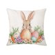 thumbnail image 2 of Funda de cojín de lino con estampado de conejo y huevo de Pascua | Funda de cojín decorativa de 45 x 45 cm para sofá, dormitorio | Decoración de Pascua para el hogar, 2 of 6