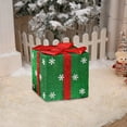 thumbnail image 5 of Lunxisen 2 Pcs Christmas Lighted Gift Boxes Decorations, Tinsel Present Box with Bowknot, Light Up Xmas Tree Skirt Ornament, Indoor Outdoor., 5 of 7