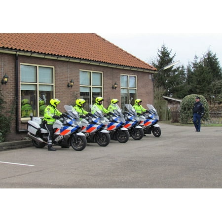 Canvas Print Law Enforcement Police Netherlands Motorcycles Stretched Canvas 10 x