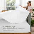 thumbnail image 4 of Bare Home Organic Jersey Sheet Set - 100% Organic Cotton - Deep Pocket - 4 Piece - Queen, White, 4 of 10