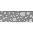 thumbnail image 2 of Grey White Glitter Polka Dots on Royal Canvas Wired Edge Ribbon - 10 Yards (2.5"), 2 of 2