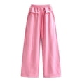 thumbnail image 3 of TIREOW Girls Wide Leg Sweatpants Elastic High Waist Baggy Sweat Pants Kids Fashion Lightweight Casual Loose Fit Pants, 3 of 6