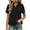 Black#90, variant on Yteetum Women's Short Sleeve 1/4 Button Shirts Oversized Cotton Like Collared T Shirts Summer Casual Solid Lapel Loose Fits Lightweight Comfy Tee Shirts Tops