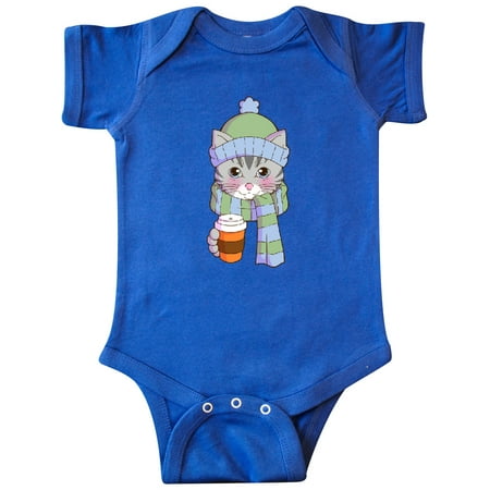 

Inktastic Cute Gray Tabby Cat in Scarf and Hat Gift Baby Boy or Baby Girl Bodysuit