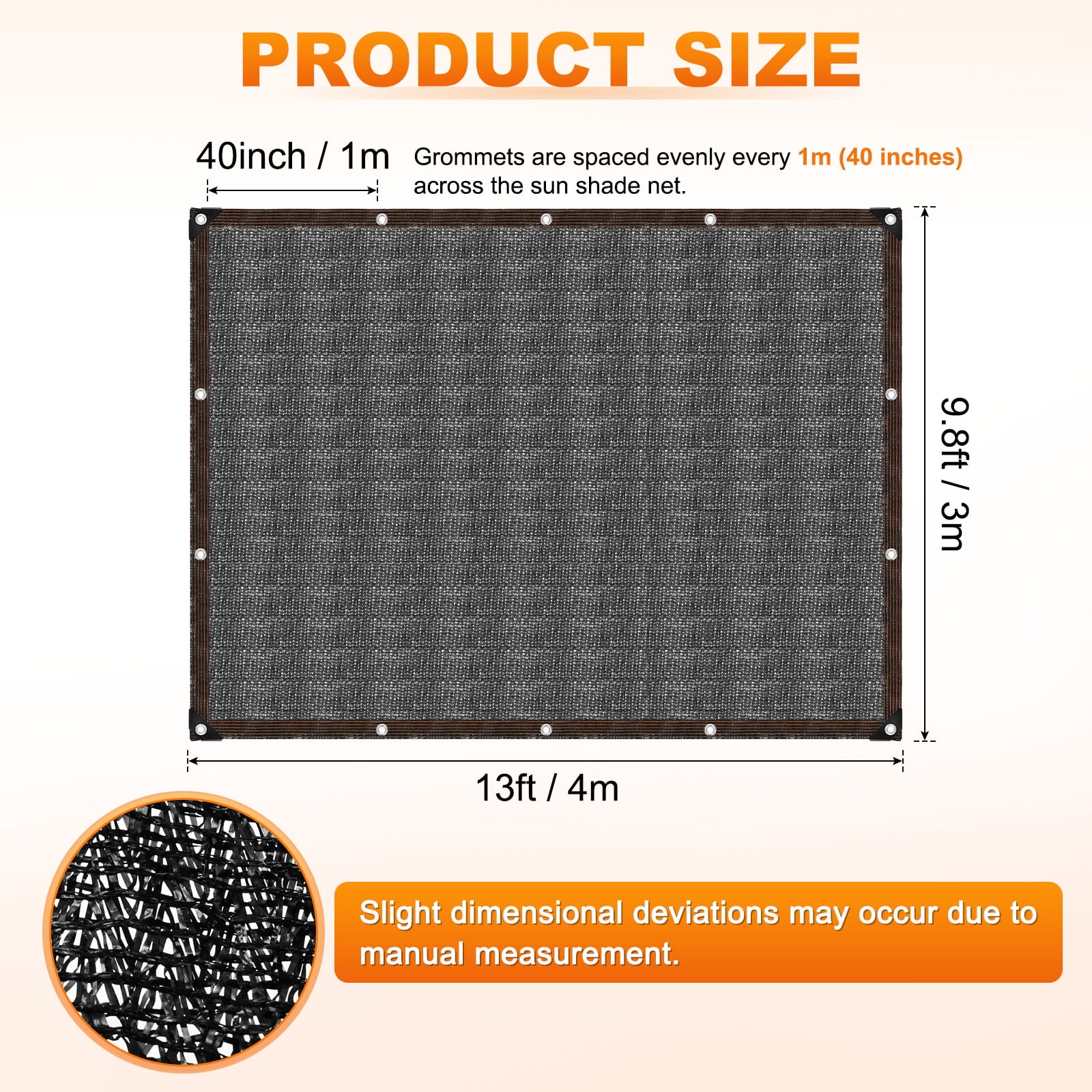 Uxcell 90% Sun Shade Cloth for Garden, HDPE 10x13 FT Sun Shade Net with Reinforced Grommets for Patio/Greenhouse [Black]