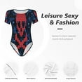 thumbnail image 4 of Kdxio pirate skull for Women's Short-Sleeved Onesie Stylish Round Neck Pajamas Bodysuit Jumpsuit Nightwear-XX-Large, 4 of 7