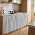thumbnail image 4 of Grey Cabinet Curtain 28"W x 51"L, Modern Pure Gray Dust-Proof Privacy Curtain for Closet Shelves Self Adhesive, Sink Skirt for Bathroom Vanity Kitchen Laundry Room, 4 of 9