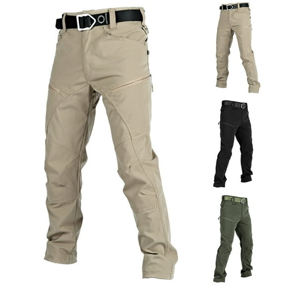 QATAINLAV Sales Today Mens Ripstop Tactical Pants Outdoor Casual Hiking Cargo Pants Military Work Trousers with Multi Pockets Army Green L