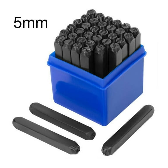 Heavy Duty Alphabet and Number Steel Stamp Punching Punch Kit 36pcs Set, 5mm Steel Punch Set for Carving and Stamping Projects