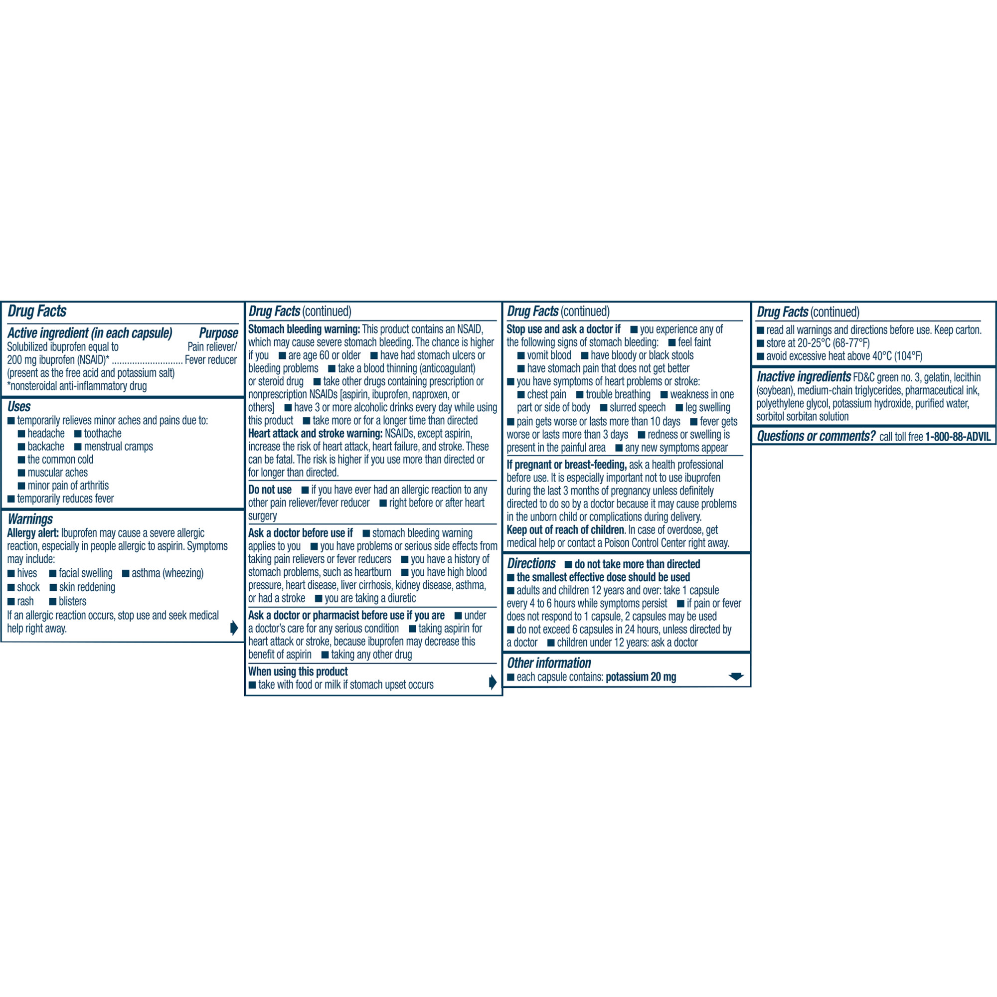 Advil Liqui-Gels Pain and Headache Reliever Ibuprofen, 200 Mg Liquid Filled Capsules, 20 Count - image 15 of 15