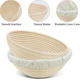 thumbnail image 3 of 6 Pack 5 Inch Bread Proofing Basket,Bexikou Natural Rattan Proofing Bowl, Sourdough Bread Bakery Basket with Cloth Liner,Round Bread Basket for Bread Making, 3 of 7
