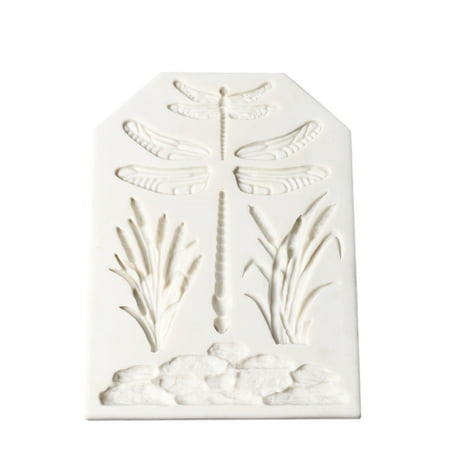 Fondant Border Molds 3D Dragonfly Silicone Fondant Chocolate Biscuit Mold DIY Cake Decorating Tool Border Baking Sugarcraft Gumpaste Molds ()