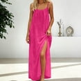 thumbnail image 5 of Xcmzpl Womens Summer Linen Maxi Dress Side Slit Spaghetti Straps Dress Backless Sleeveless Long Flowy Dresses Vestido De Verano Para Mujer, 5 of 8