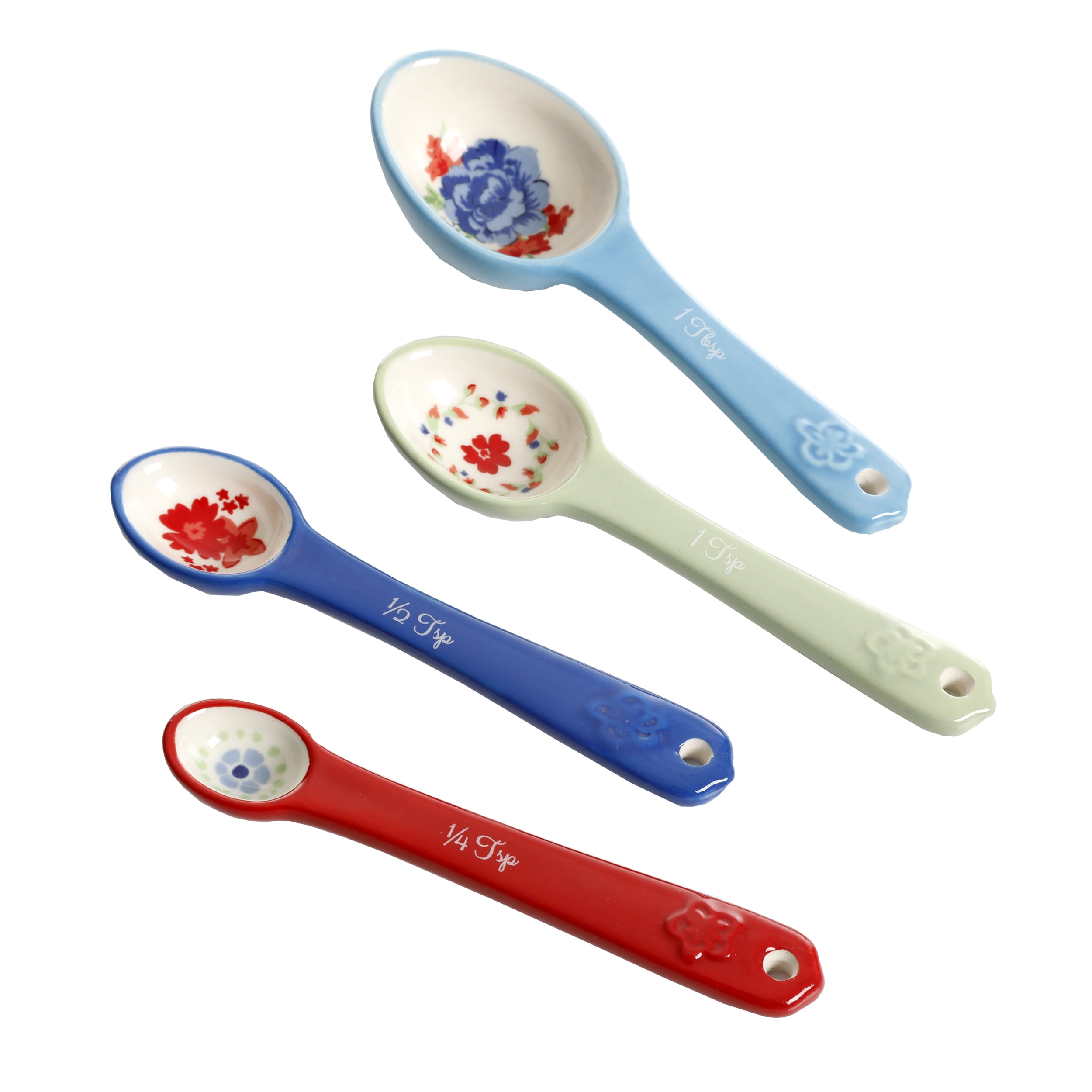 Pioneer Woman ~ Set of Four (4) Stoneware Measuring Spoons ~ Wildflower  Whimsy