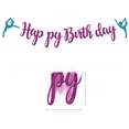 thumbnail image 2 of Conjunto de decoración de fondo para fiesta de cumpleaños con temática de cumpleaños, bandera para tirar de la tarta, bandera para insertar globos, 2 of 5