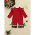 thumbnail image 4 of goowrom Christmas Jumpsuit Santa Claus  Plaid Pattern Romper with Bows, 4 of 8
