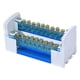 thumbnail image 5 of Caja de distribución de terminales, kit de bloque de terminales de riel DIN monofásico de 2 niveles con cubierta antipolvo transparente, circuitos positivos y negativos comunes para electricidad, 5 of 5