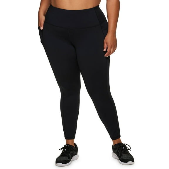 RBX Active Women's Plus Size Solid Ultra Hold Workout Legging With Pockets