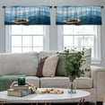 thumbnail image 4 of LALILO Kitchen Curtain Valance Blue Sea Sea Life Save Safety Rod Pocket Window Curtain 52"x 18" Set of 2, 4 of 5