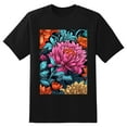 thumbnail image 2 of Plus Size Shirt for Women Black Tops for Women Short Sleeves Shirt for Women Flower18 T Shirt Crewneck Shirt for Women 4XL, 2 of 5