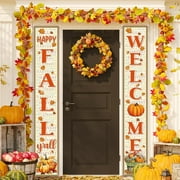 Fall Decorations Outdoor Hello Fall Yall Welcome Porch Sign Banner Autumn Thanksgiving Friendsgiving Harvest Festival Birthday Party Baby Shower Gender Reveal Wedding Decorations Banner