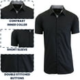 thumbnail image 2 of Mens Slim Fit Short Sleeve Button Up Shirt (S- 2XL), 2 of 5