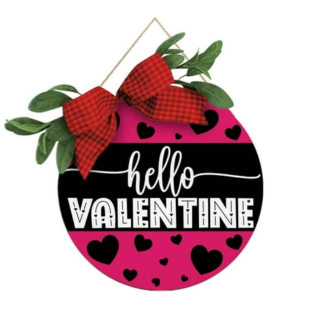

Our First Place Sign Valentine s Day Front Door For Farmhouse Porch Round Wooden Hanging Housewarming For Home Outdoor Indoor Valentines Decorations for Door Front Door Welcome Glam Home Decorations