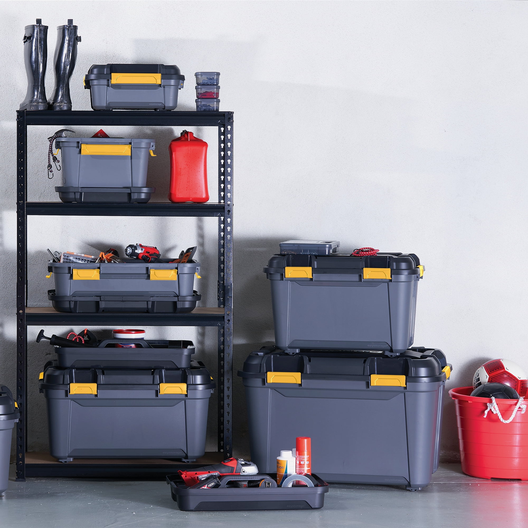 6 Pack - Ezy Storage 80L Bunker Tough Storage Tub
