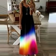 thumbnail image 2 of Ichaunyi Summer Dresses Clearance Women's Fashion Loose Luminous Print Sleeveless Casual Vest Long Dress, 2 of 5