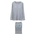thumbnail image 1 of Besolor Pyjama Décontracté pour Femmes, Ensemble 2 Pcs, Haut à Col Ras du Cou Doux à Manches Longues et Pantalon, Tenue de Nuit Pjs avec Coussinet, 1 of 7