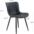 thumbnail image 3 of YOUNIKE Dining Chairs Set of 2 PU Leather Diamond Grid Upholstered Modern Dining Room Side Chair , Black, 3 of 8