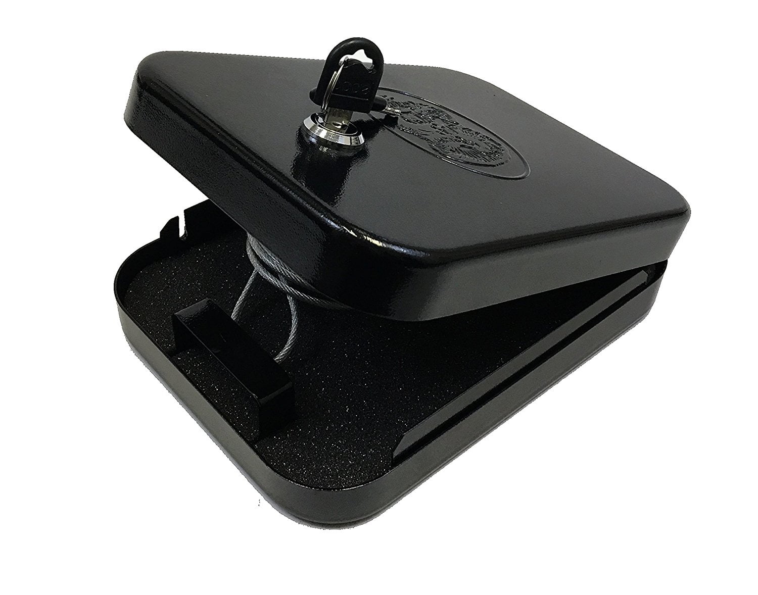 Hand Gun Safe Storage Key Lock Box Large Pistol TSA Travel Jewelry Case Security 