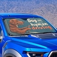 thumbnail image 2 of KUIFORTI Windshield Sunshade Block Heat and Sun UV Rays, Car Sun Visors for Windshield - Keeps Your Vehicle Cool, Cute Dog On Board Human Driving, 2 of 6