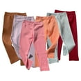 thumbnail image 5 of LYMAYTER Baby Girls Leggings Pants Toddler Elastic Waist Stretch Trousers Kids Solid Color Bottoms Pants for 6 Months-10 Years, 5 of 10