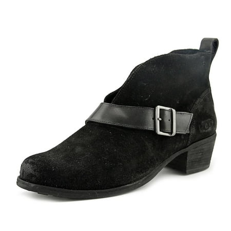 Ugg Australia Wright Belted Women  Round Toe Suede Black Ankle (Best Boots Brand In Australia)