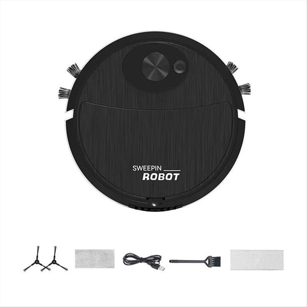 Mini Robot de Limpieza y Barrido, Robot Aspirador Automático, Máquina de Limpieza de Pisos Duros de Limpieza Silenciosa Ultrafina, Negro