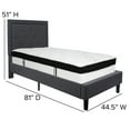 thumbnail image 4 of Emma + Oliver Twin Panel Tufted Platform Bed/Memory Foam Mattress in Dark Gray Fabric, 4 of 6