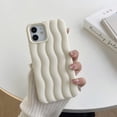 thumbnail image 3 of for iPhone Case Cute 3D Wave Shape Curly Frame Edge Design Soft Silicone Protective Bumper Women Girl Slim Shockproof (White,iPhone 15 Plus), 3 of 10
