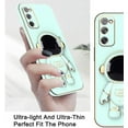 thumbnail image 3 of Compatible with Samsung S20 FE 5G Case Silicone TPU Plating, Samsung Galaxy S20 FE 5G Cases Cute Astronaut Pattern Phone Case with Stand (Green), 3 of 13